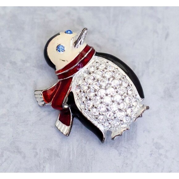 Vintage Penguin Antarctica Christmas Winter Brooch - CN1 - Picture 1 of 2
